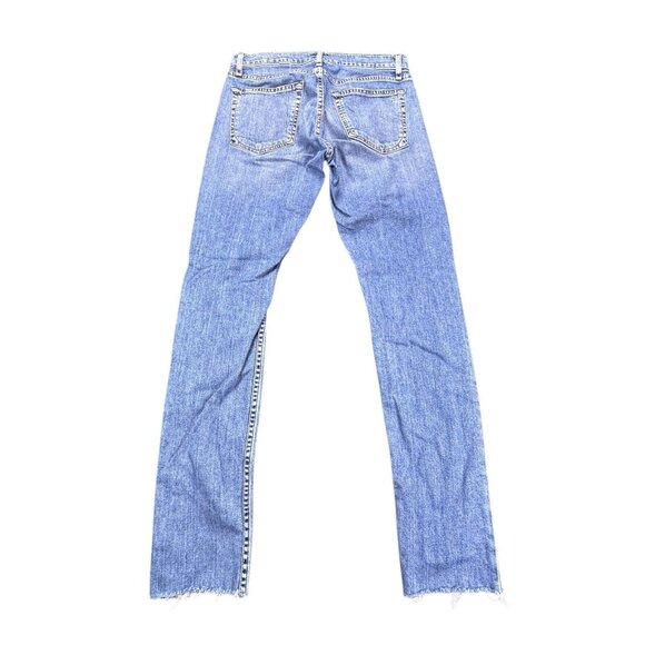 Rag & Bone Jeans Fit 2 Slim Men's 30 Medium Wash Denim Raw Hem Faded - Picture 3 of 16
